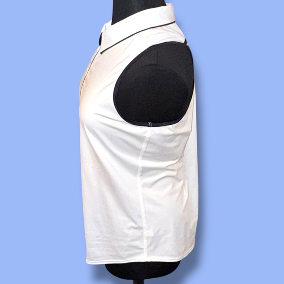 JOFIT Women’s Racerback Sleeveless Golf Polo - White/ Navy XXL - Picture 3 of 12